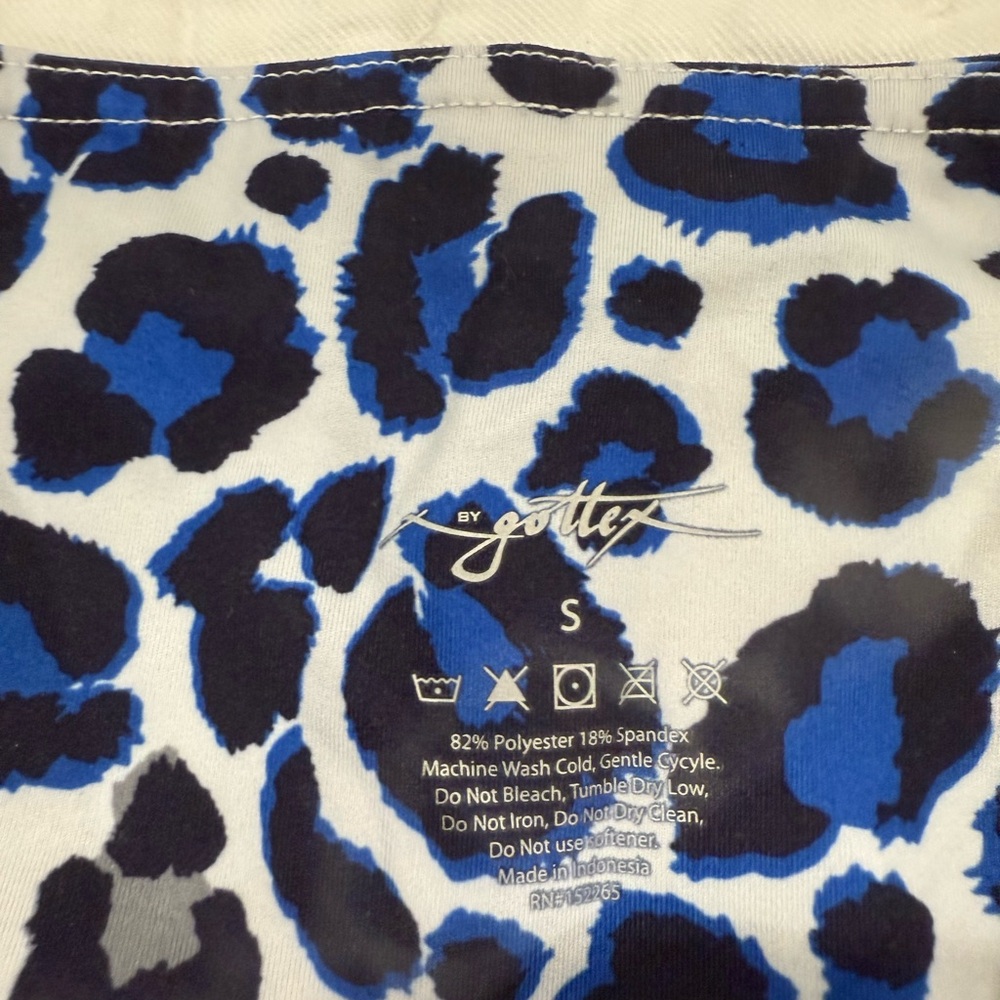 Gottex Blue and Black Animal Print Top